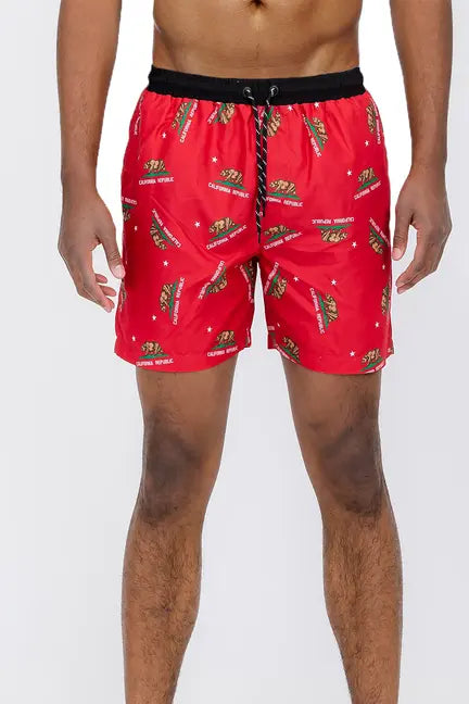 Duplicated Cali Rep Print Swim Shorts WEIV