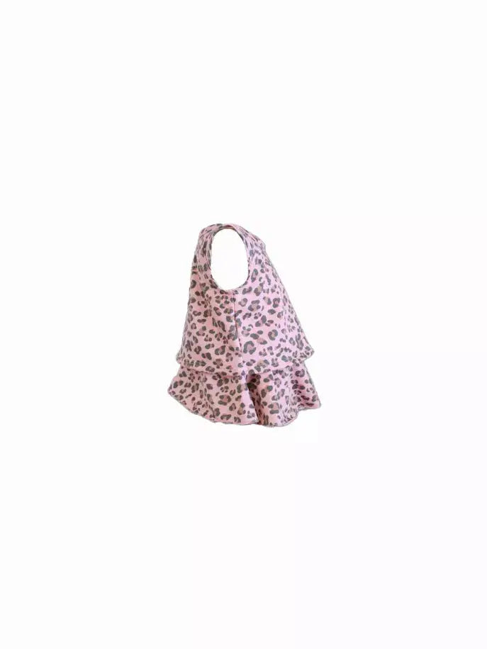 Dusty Rose Leopard Top and Skirt Set Little Mass