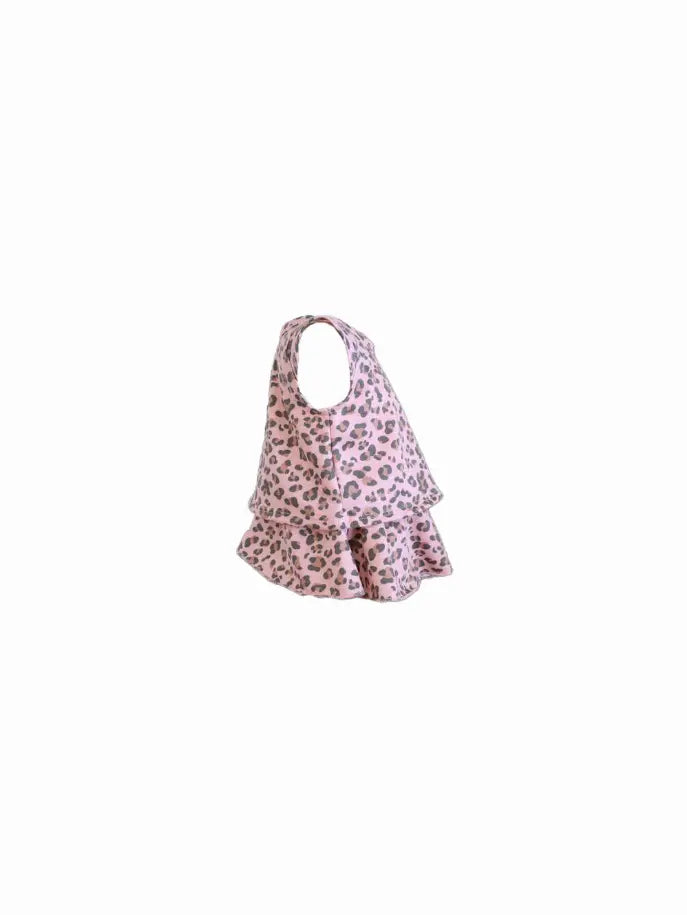 Dusty Rose Leopard Top and Skirt Set Little Mass
