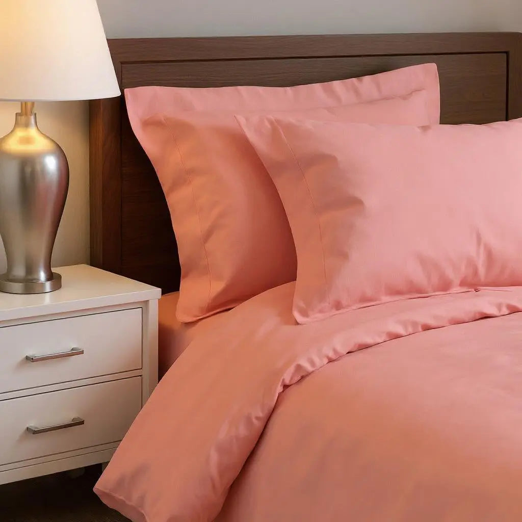 Dusty Rose Queen Cotton Washable Duvet Cover Set With Two Shams Homeroots Bed & Bath