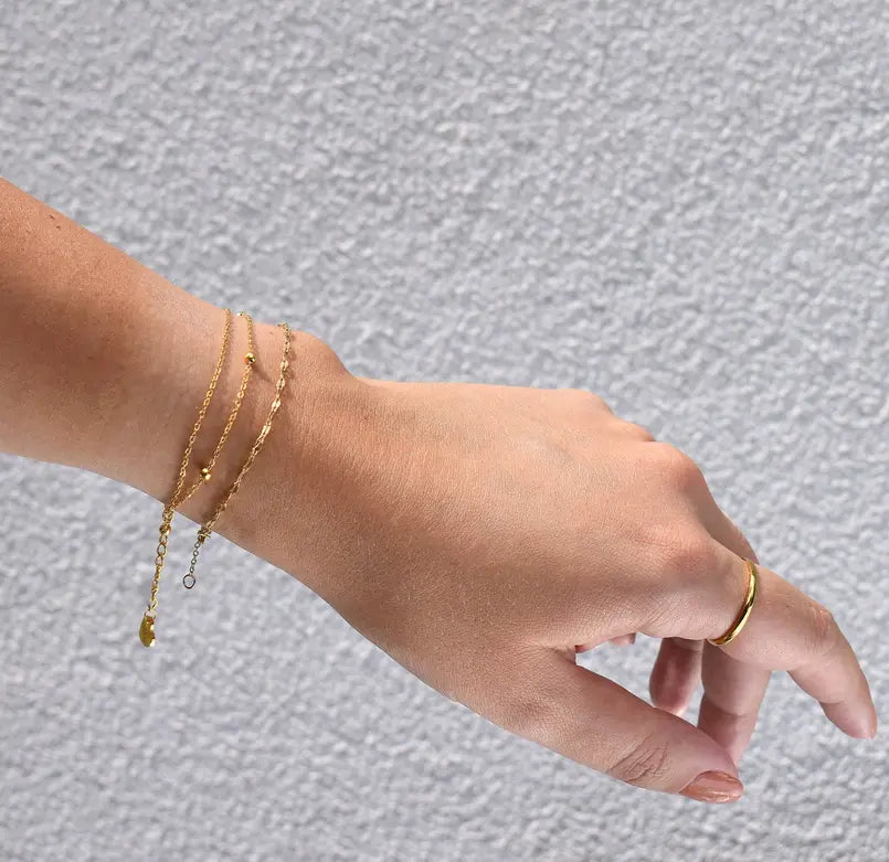 EVER GOLD DAINTY DOUBLE CHAIN BRACELET Mai Desiree