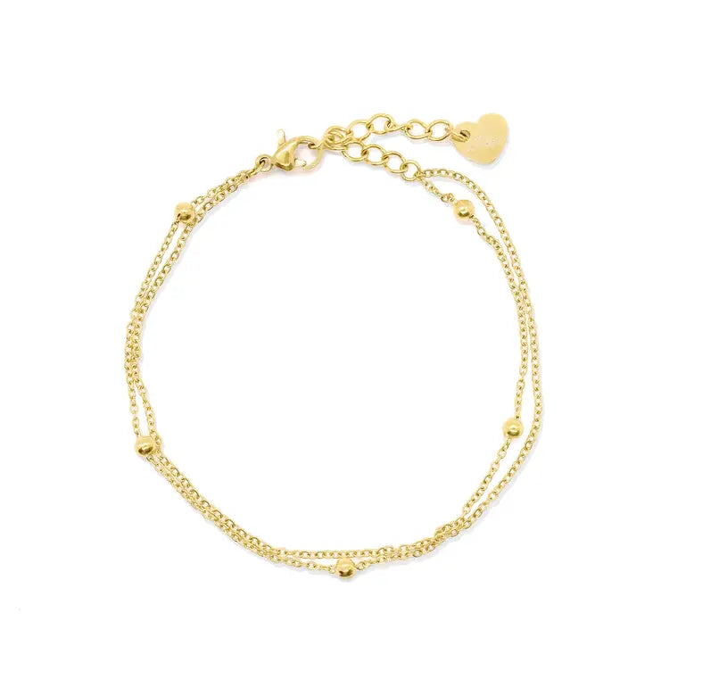 EVER GOLD DAINTY DOUBLE CHAIN BRACELET Mai Desiree