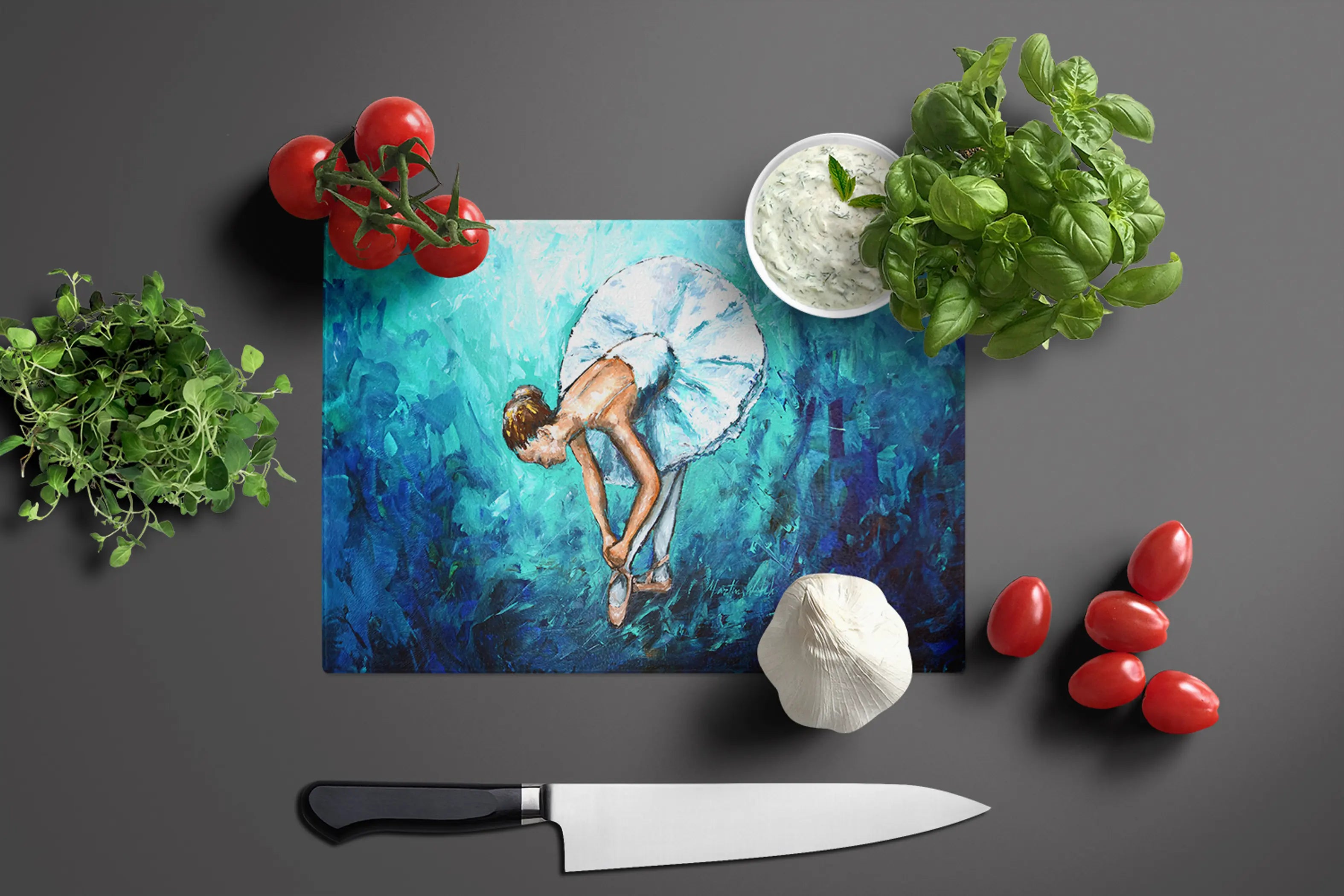 Early Practice Ballet Glass Cutting Board Caroline's Treasures