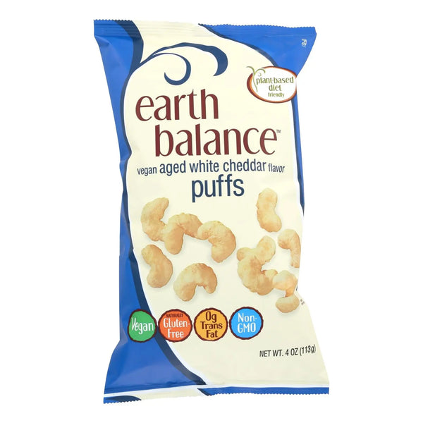 Earth Balance Vegan Puffs - Aged White Cheddar - Case Of 12 - 4 Oz. Earth Balance