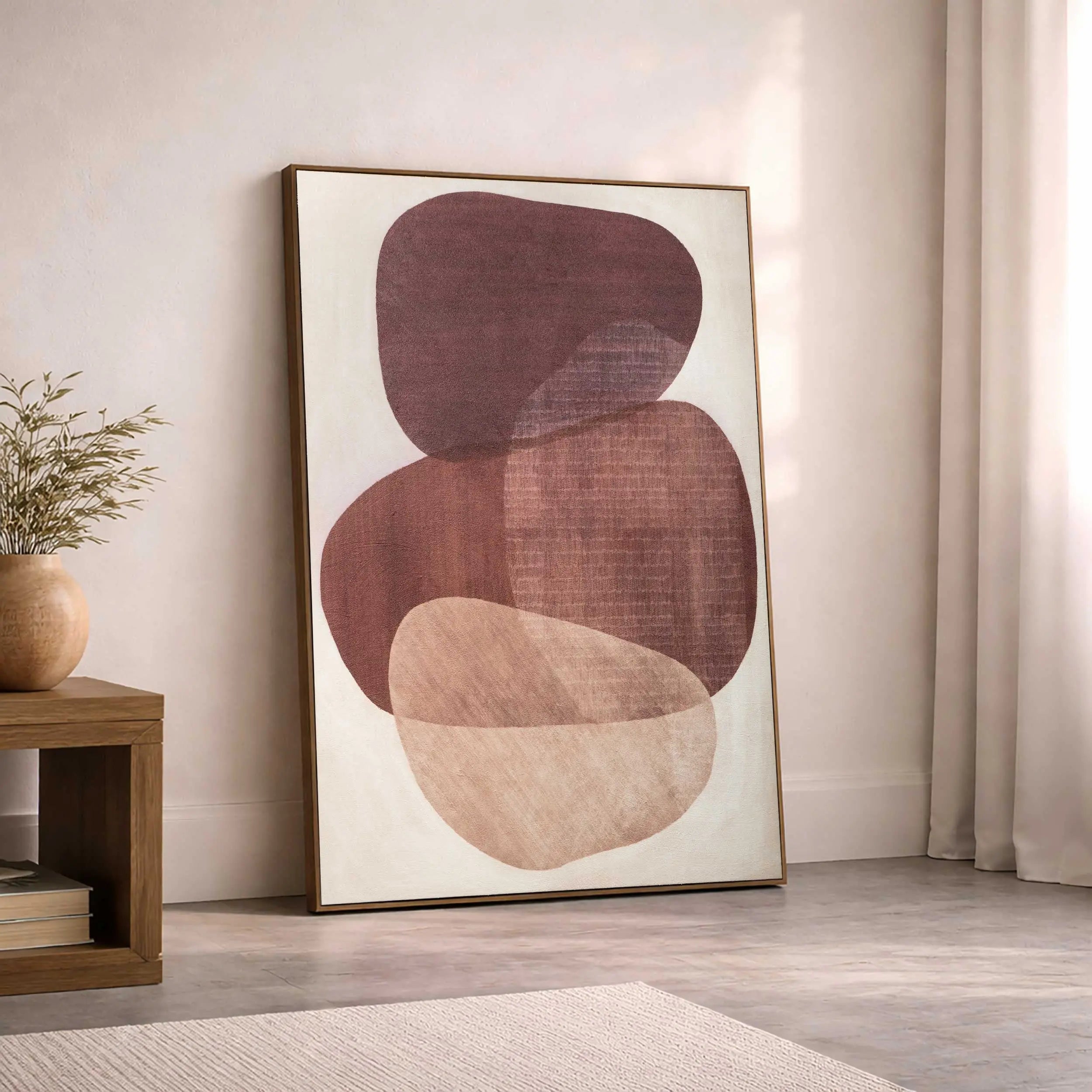 Earthen Strata I Hand Painted Dark Brown Floater Frame Wall Art Homeroots Home Decor