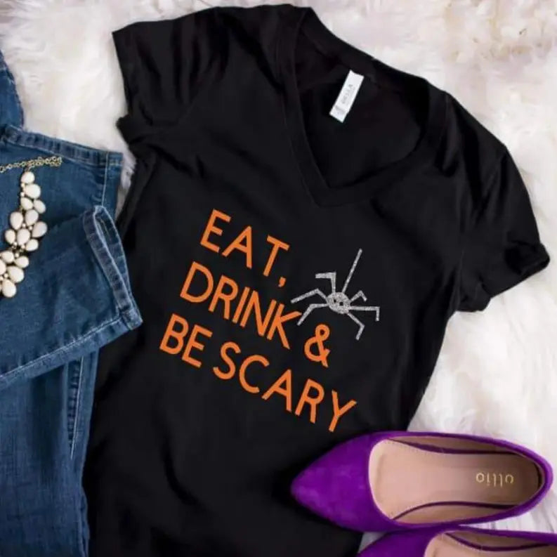 Eat Drink & Be Scary Spider Shirt Dream Team Designs