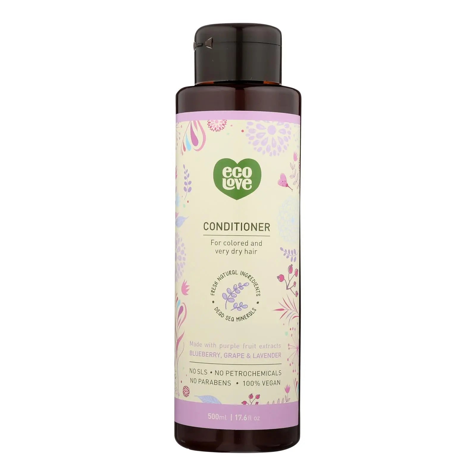 Ecolove Conditioner - Purple Fruit Conditioner For Colored And Very Dry Hair - Case Of 1 - 17.6 Fl Oz. Ecolove