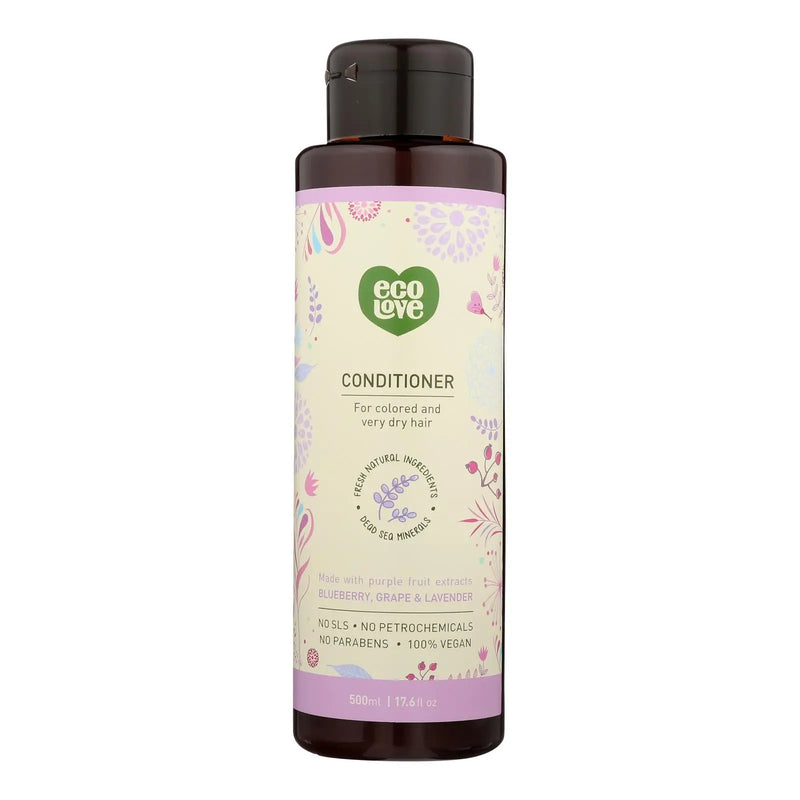 Ecolove Conditioner - Purple Fruit Conditioner For Colored And Very Dry Hair - Case Of 1 - 17.6 Fl Oz. Ecolove