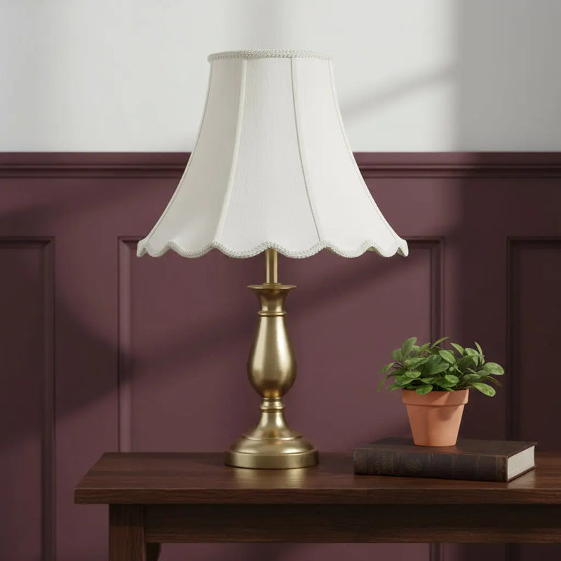 Eggshell Linen Piped Bell Lamp Shade Homeroots Lighting