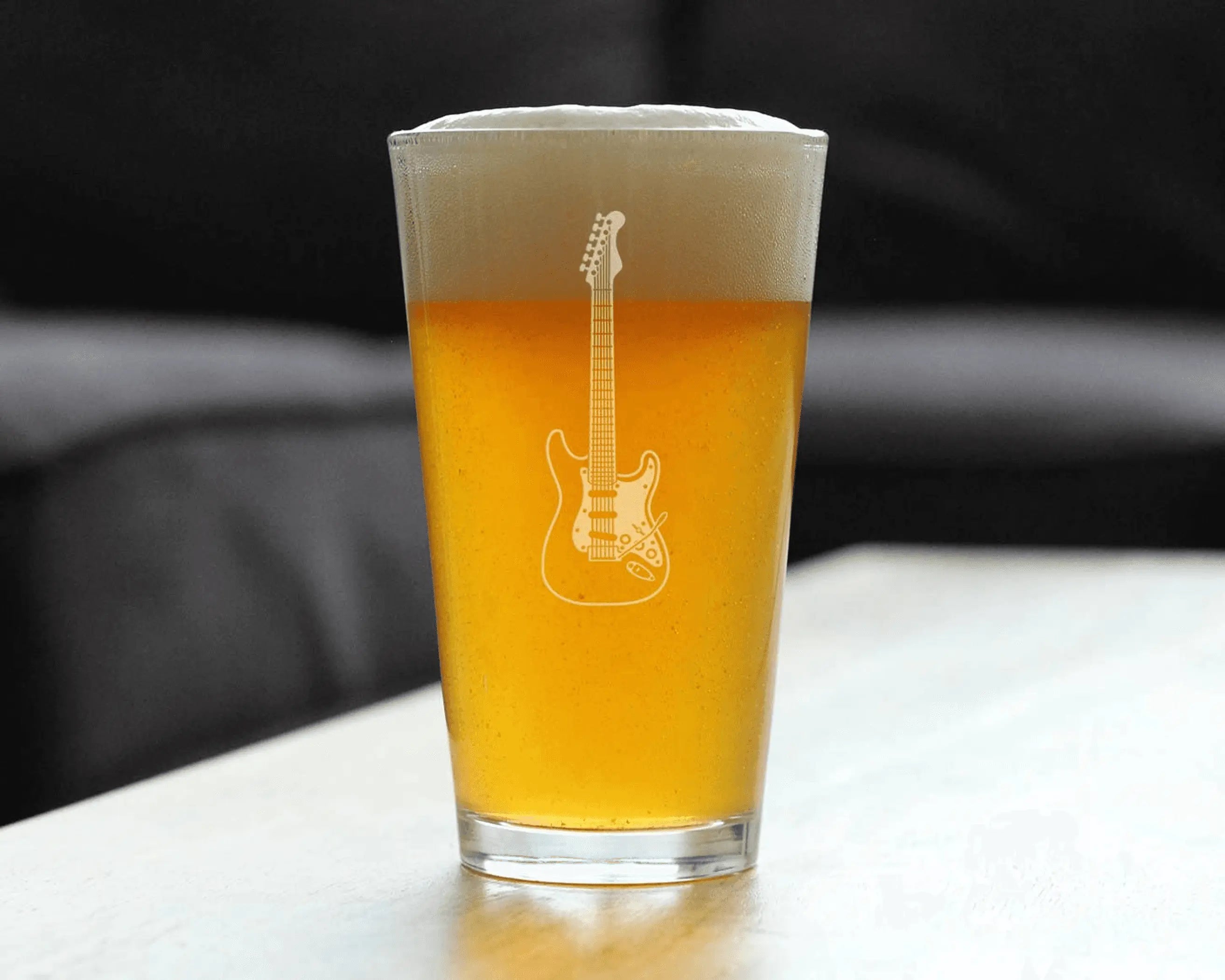 Electric Guitar Pint Glass for Beer - Musician Gifts Bevvee