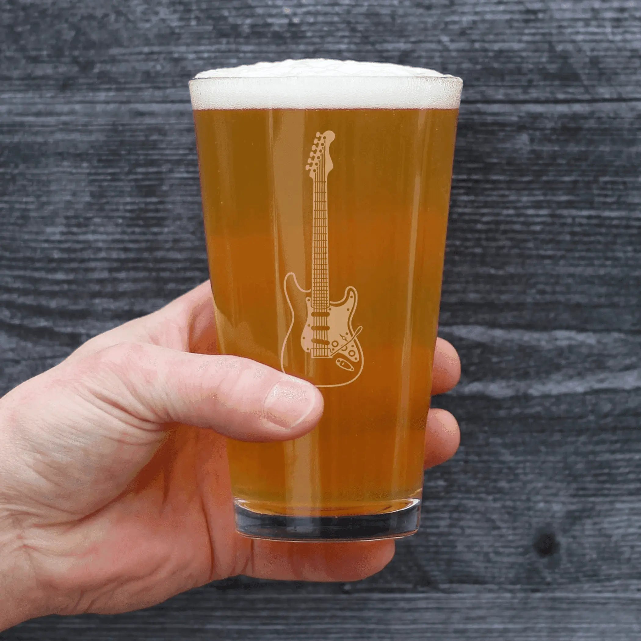 Electric Guitar Pint Glass for Beer - Musician Gifts Bevvee