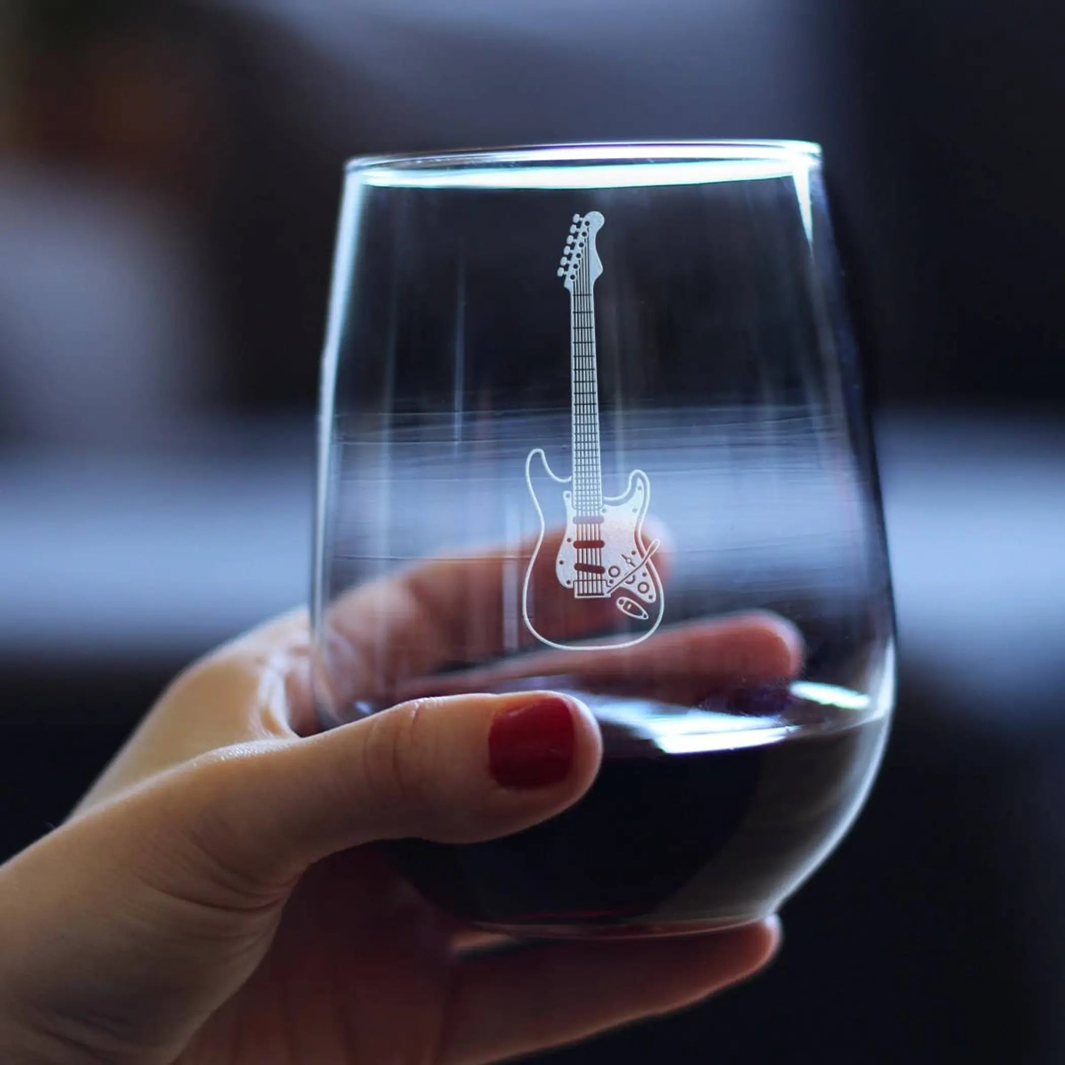 Electric Guitar Stemless Wine Glass - Musician Gifts Bevvee