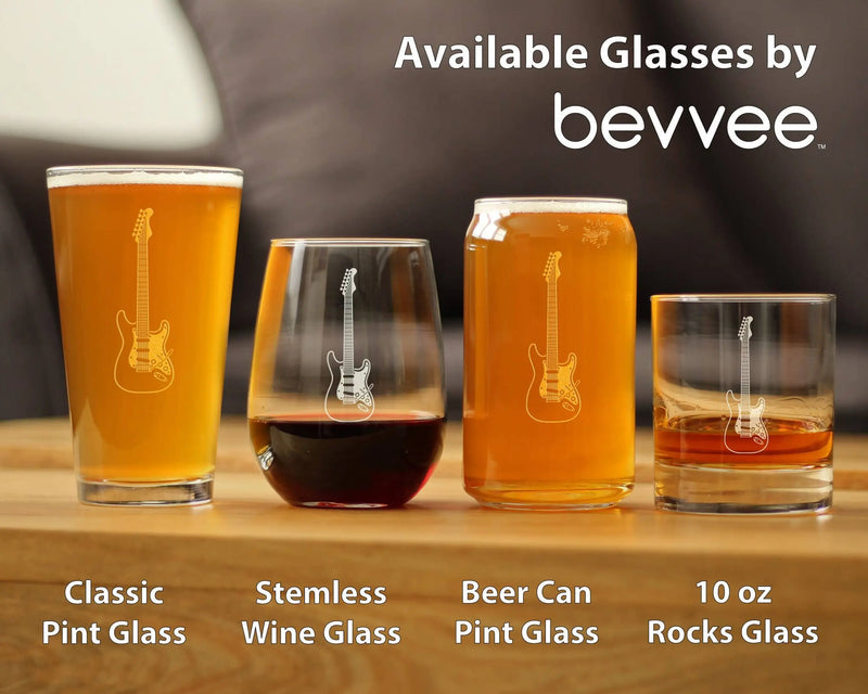 Electric Guitar Stemless Wine Glass - Musician Gifts Bevvee