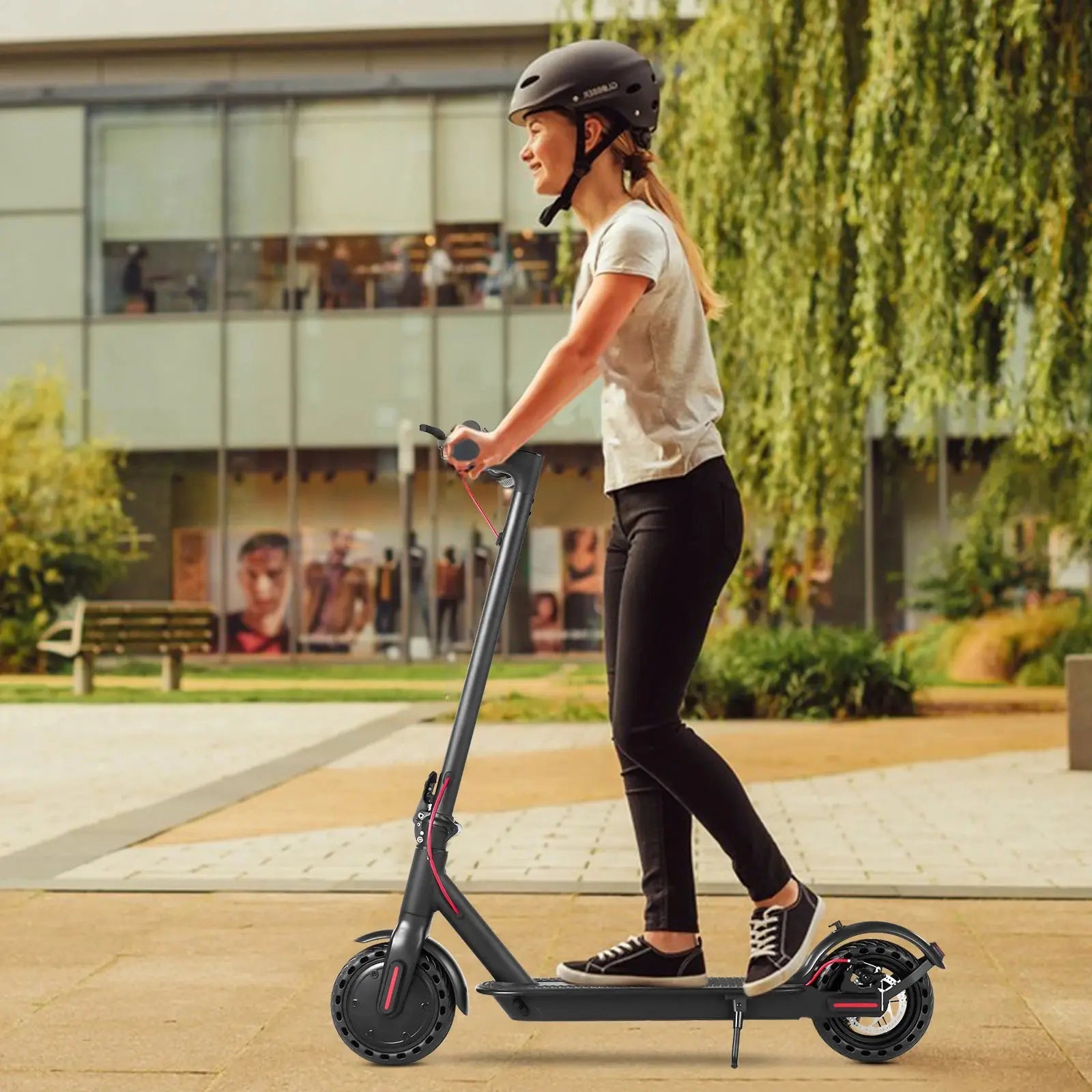 Electric Scooter for Adults - 350W Motor 8.5" Solid Tires up to 19MPH and 16Miles Long-Range Portable E Scooter GreatEagleInc