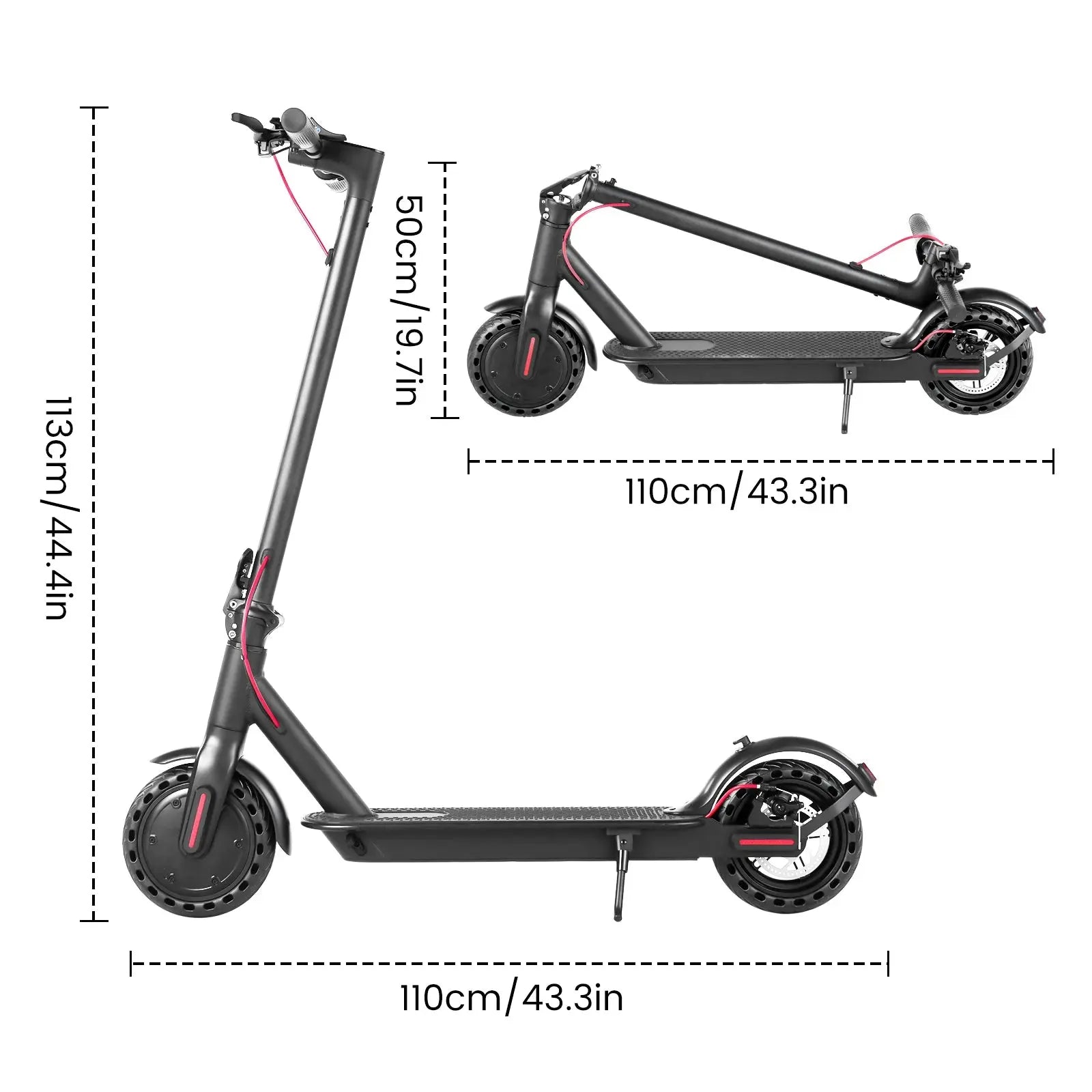 Electric Scooter for Adults - 350W Motor 8.5" Solid Tires up to 19MPH and 16Miles Long-Range Portable E Scooter GreatEagleInc