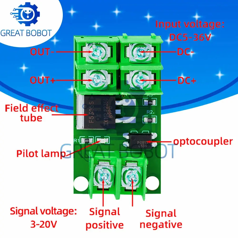 Electronic Control Board - Triggered Switch Module Featuring DC - Controlled MOSFET Optocoupler GreatEagleInc