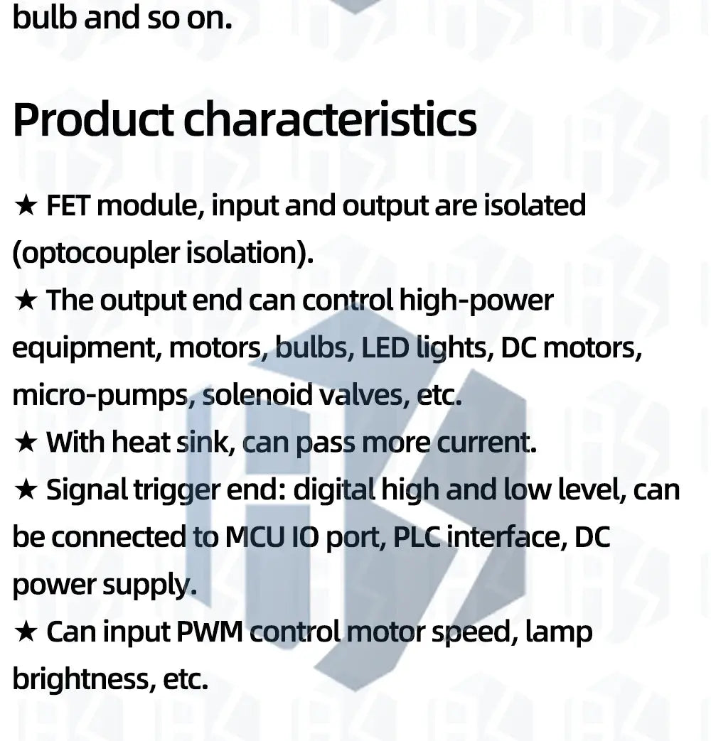 Electronic Control Board - Triggered Switch Module Featuring DC - Controlled MOSFET Optocoupler GreatEagleInc