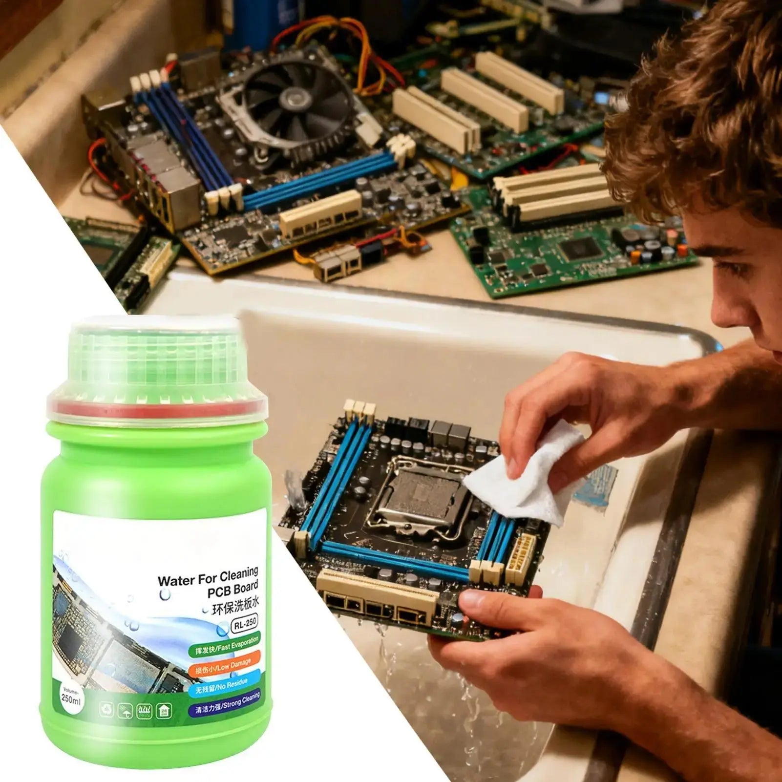 Electronic Liquid Cleaner 250ml Electronics Cleaning Liquid Circuit Board Cleaner for Keyboard Laptop Tablet Motherboard Home GreatEagleInc