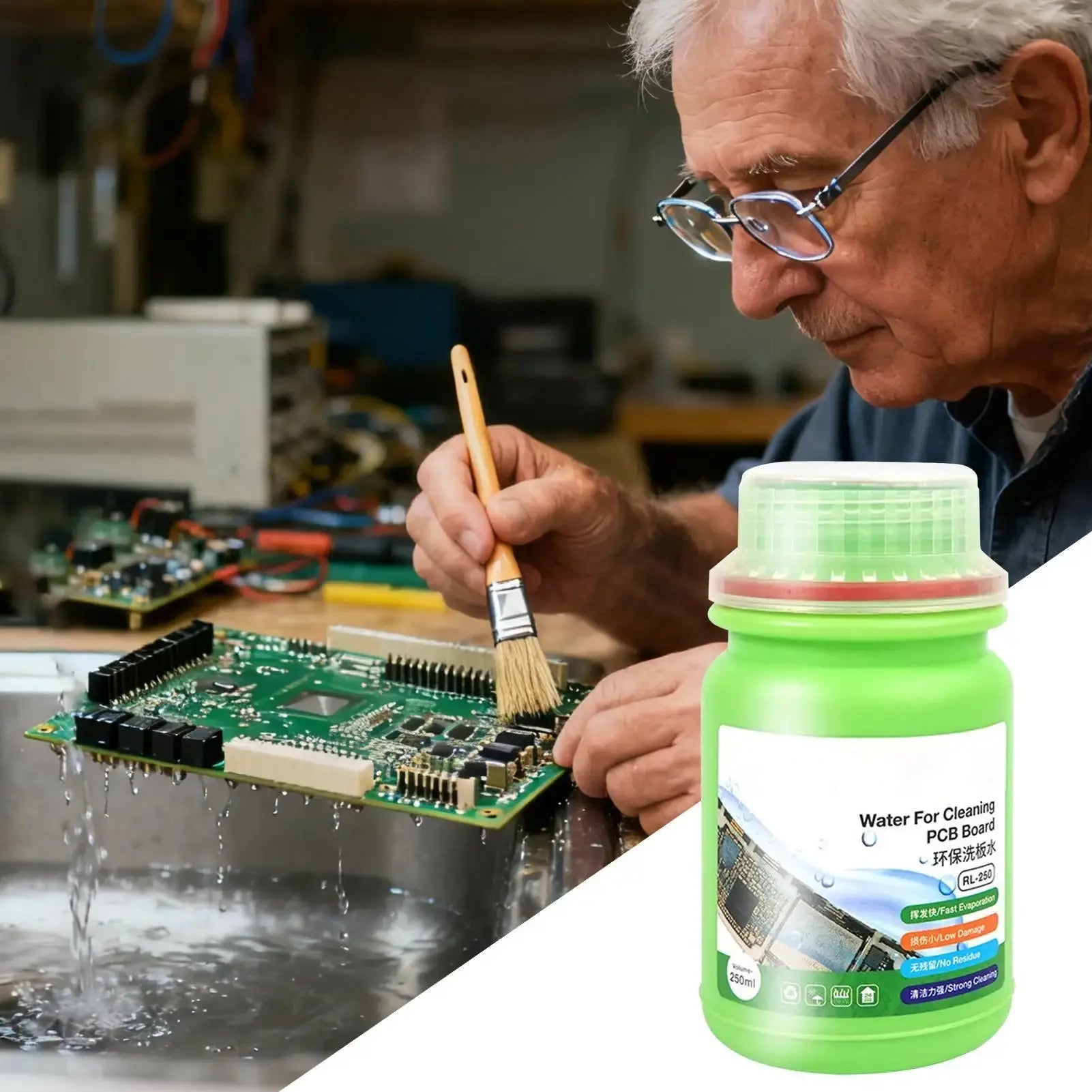 Electronic Liquid Cleaner 250ml Electronics Cleaning Liquid Circuit Board Cleaner for Keyboard Laptop Tablet Motherboard Home GreatEagleInc