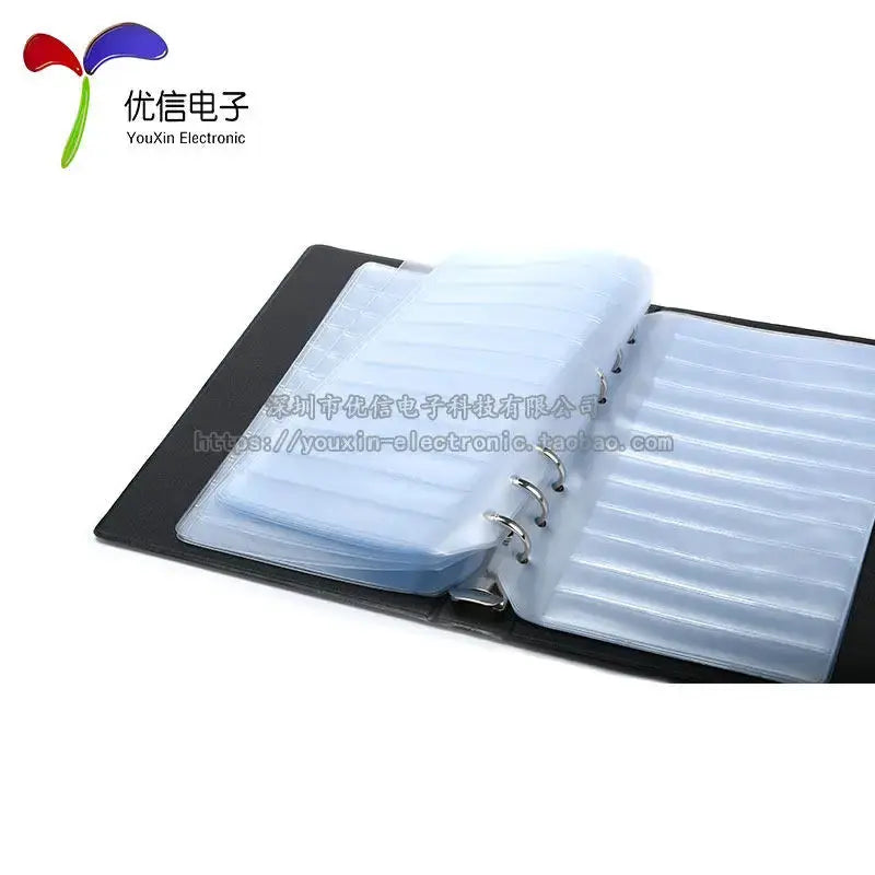 Electronic components sample book, chip ic resistor capacitor inductor book/package, component sample book, empty book GreatEagleInc