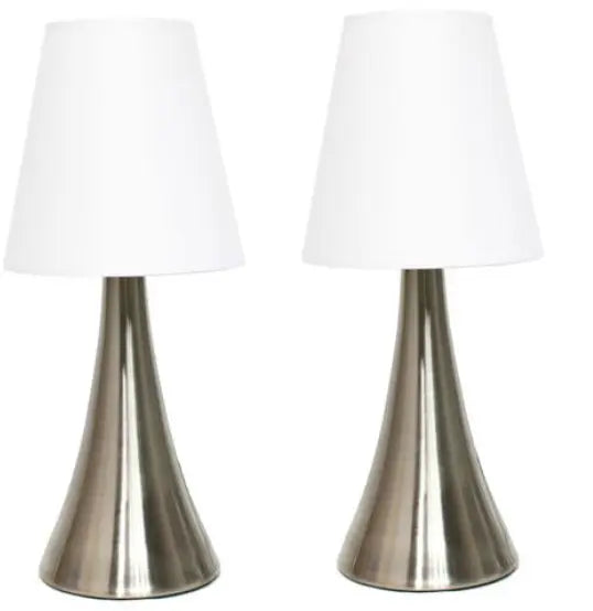 Elegant Designs Modern Leather Table Lamps with White Fabric Shades (Set of 2) All The Rages, Inc.