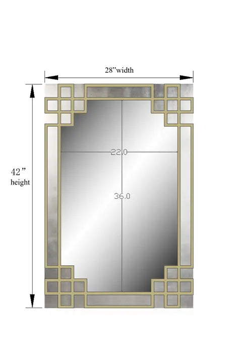 Elegant Frame with Gold Iron Overlay Wall Mirror SBC-LTD