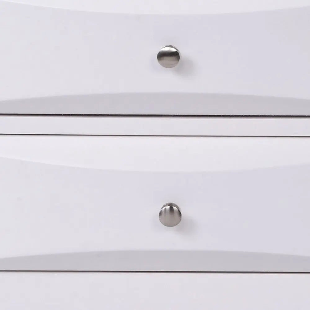 Elegant White 3 Drawer Nightstand Homeroots Bed & Bath