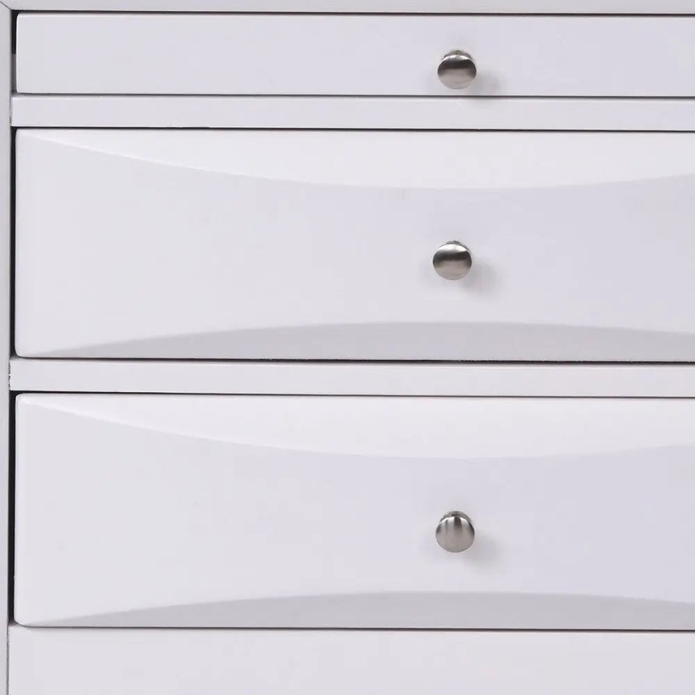 Elegant White 3 Drawer Nightstand Homeroots Bed & Bath