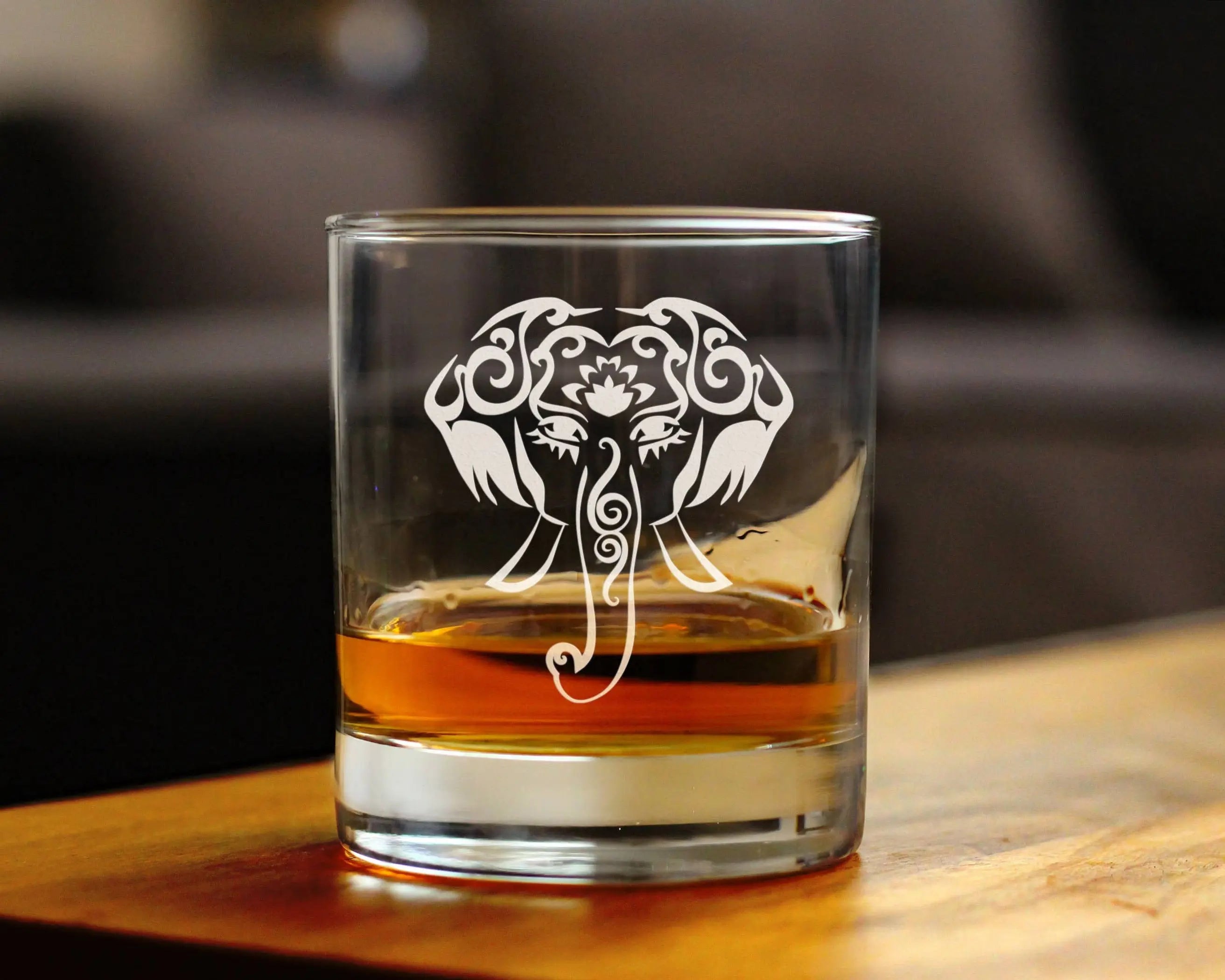 Elephant Boho Whiskey Rocks Glass - Elephant Gifts and Decor Bevvee