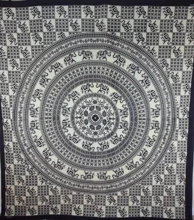 Elephant Mandala Tapestry Wild Lotus