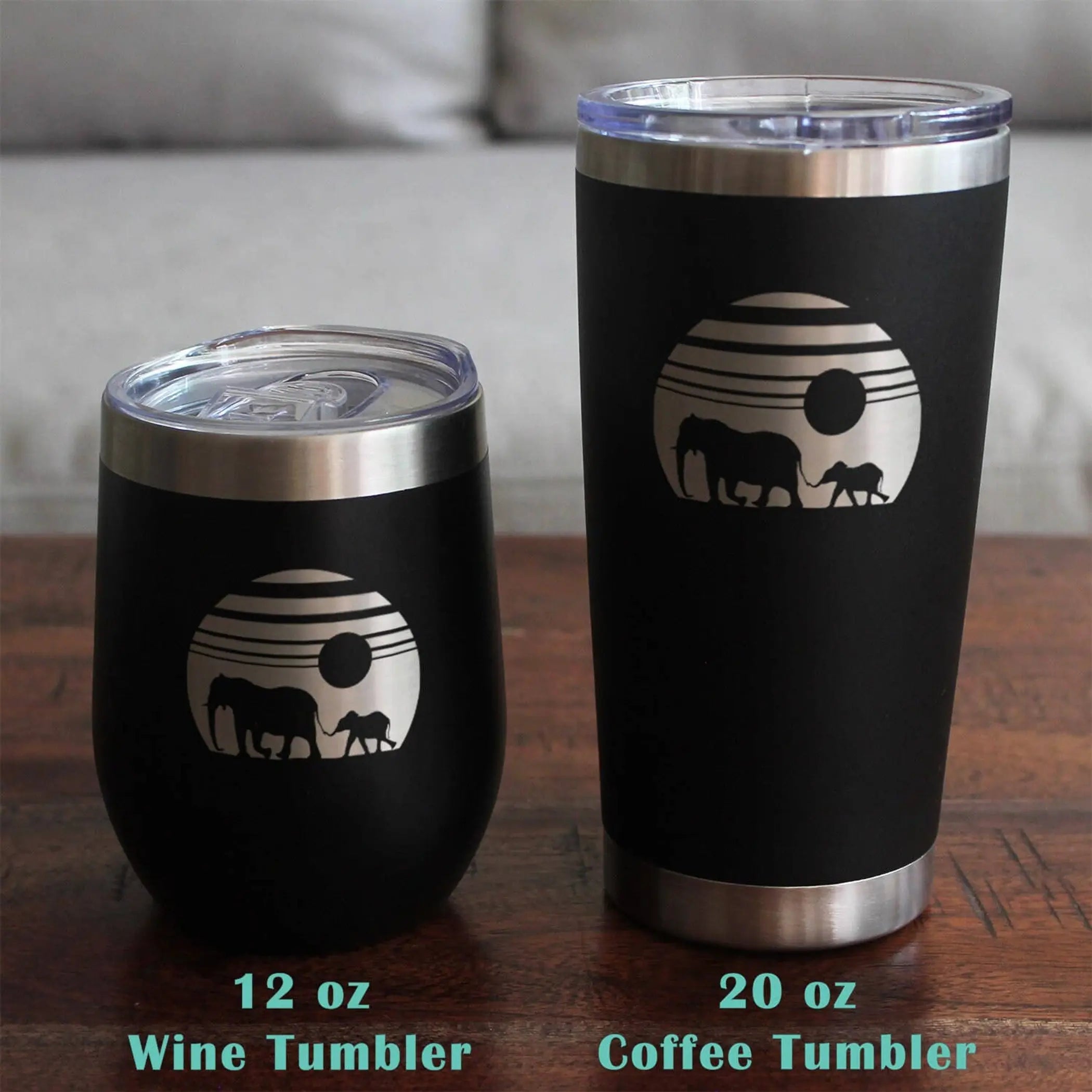 Elephant Sunset Pint Glass for Beer - African Animal Gifts Bevvee