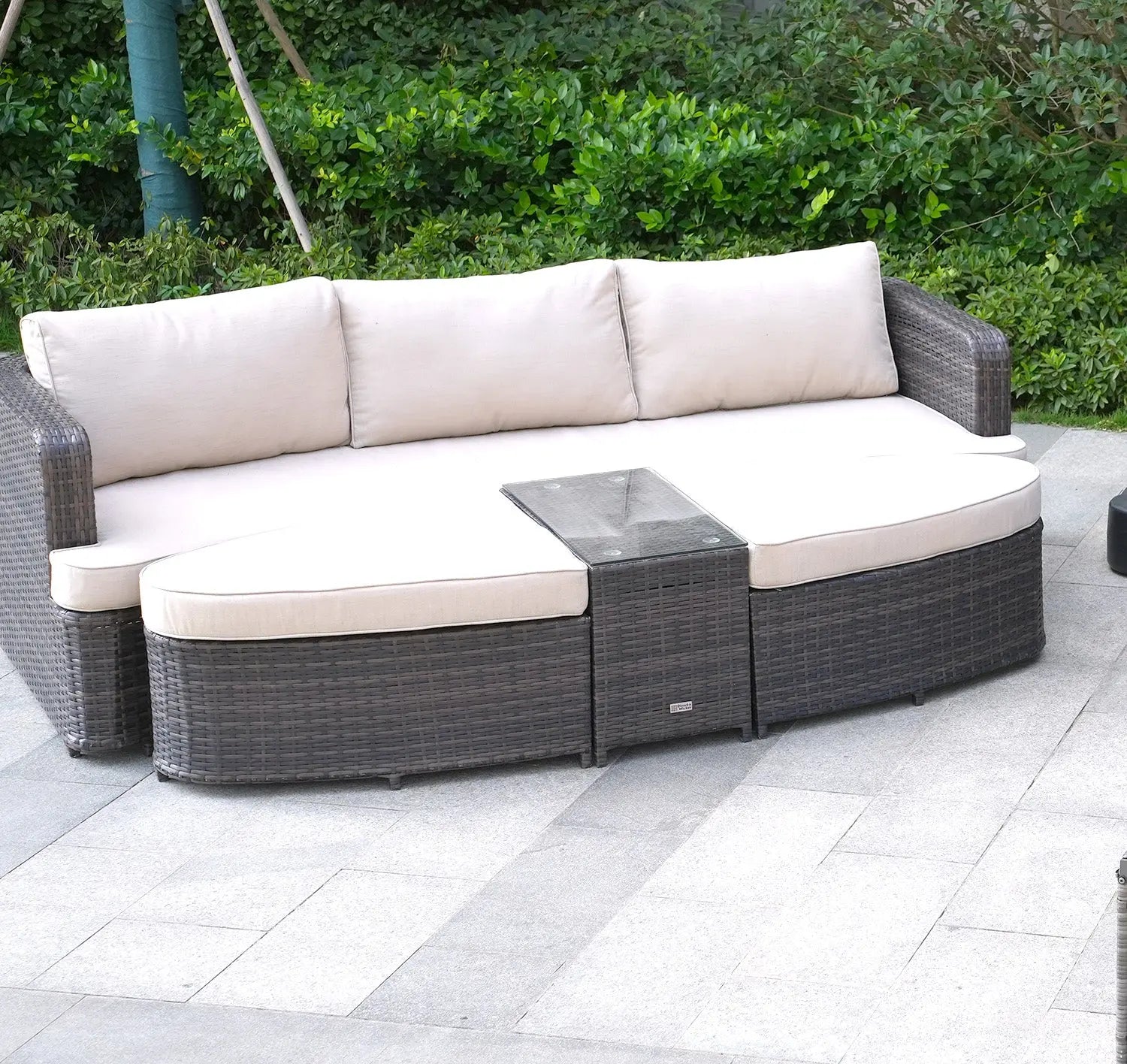 Eleven Piece Gray Wicker Multiple Chairs Seating Group With Fire Pit And Table Homeroots Outdoor