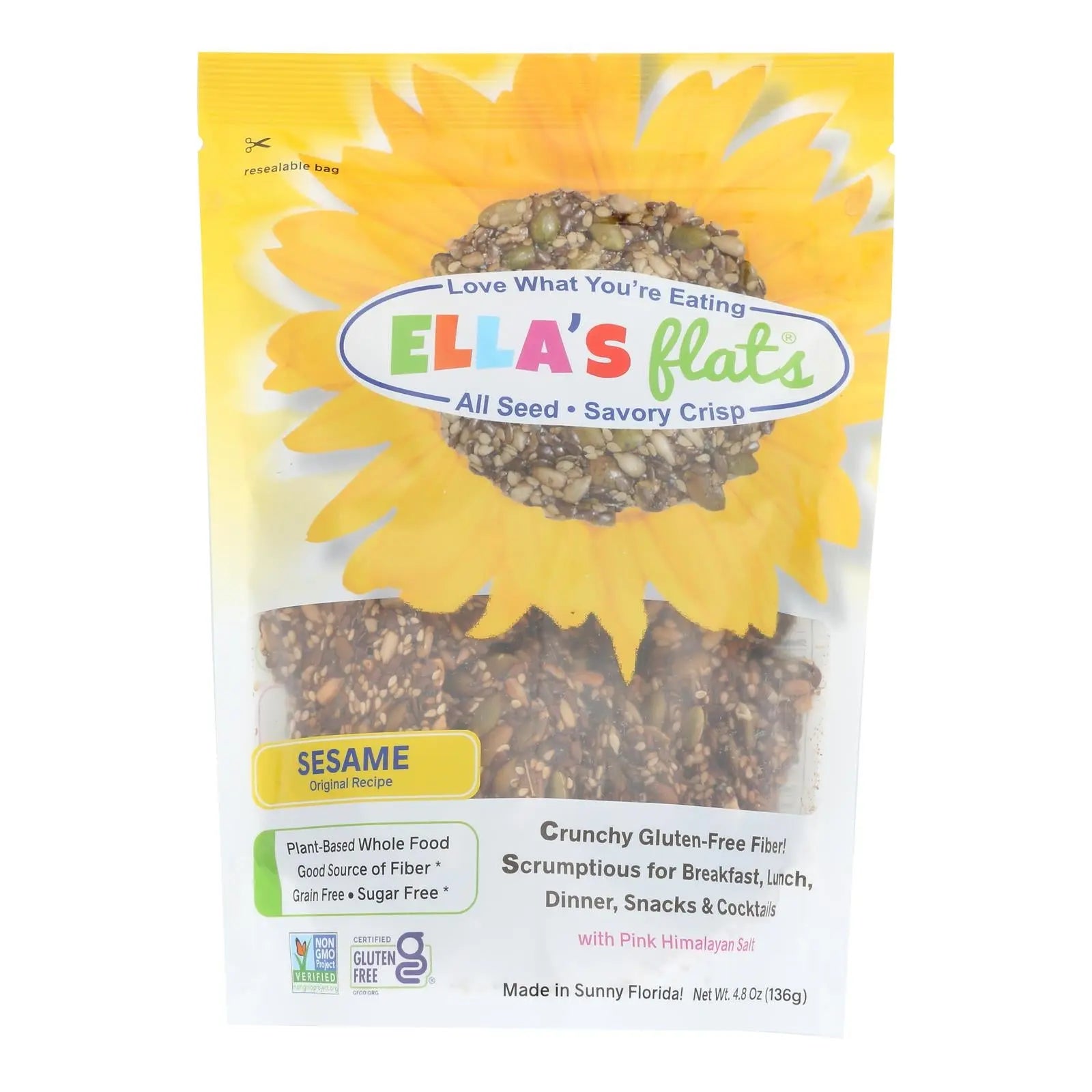 Ella's Flats - Crisp All Seed Sesame - Case Of 6-4.8 Oz Ella's Flats