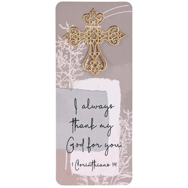 Embellished Bookcard Thank God 1 Cor.1:4 Dicksons Inc