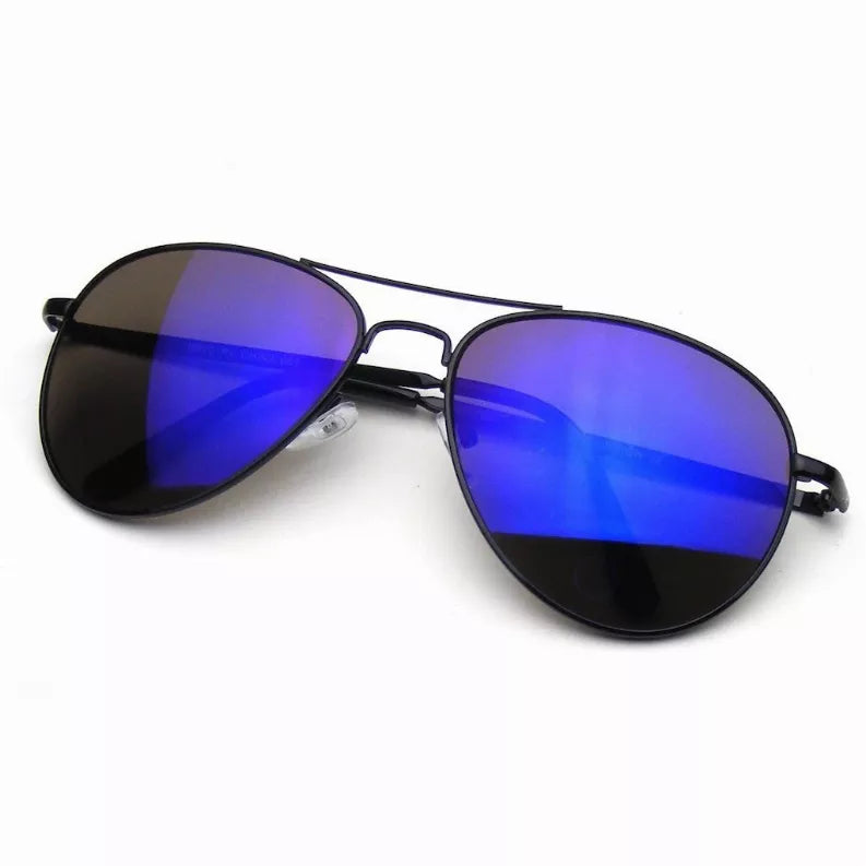 Emblem Eyewear - Flash Mirrored Lens Premium Metal Frame Aviator Sunglasses Sunglass Memphis
