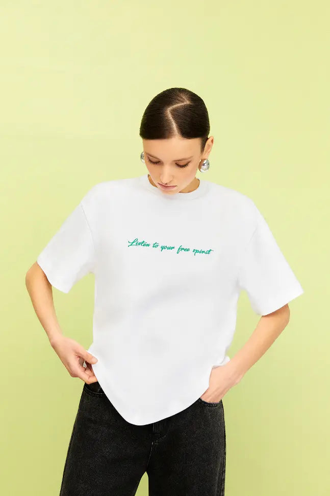 Embroidered Oversized T-Shirt Nocturne