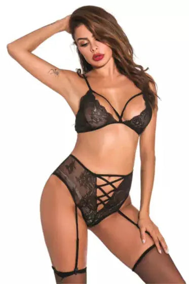 Embroidery High waist Lingerie (2 piece set) La Belle Fantastique