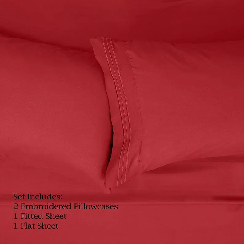 Embroidery Soft Cozy Sheet Set Wrinkle Resistant Home Mart Goods