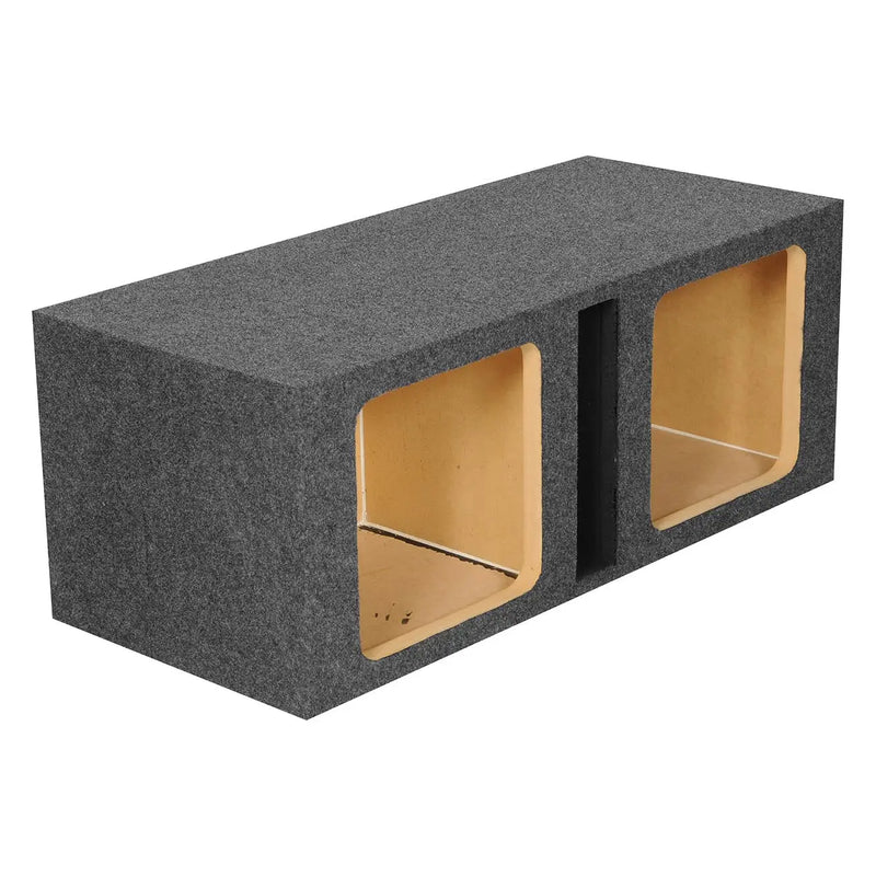 Empty Woofer Box Dual 12" Mdf Vented Bass Box Square Qpower
