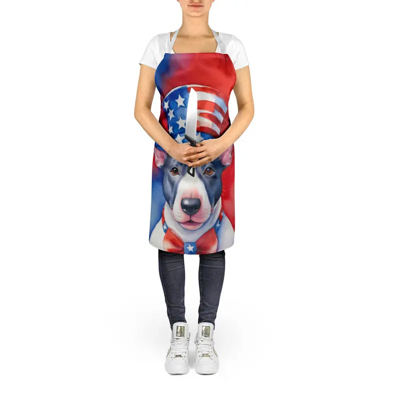 English Bull Terrier Patriotic American Apron Caroline's Treasures
