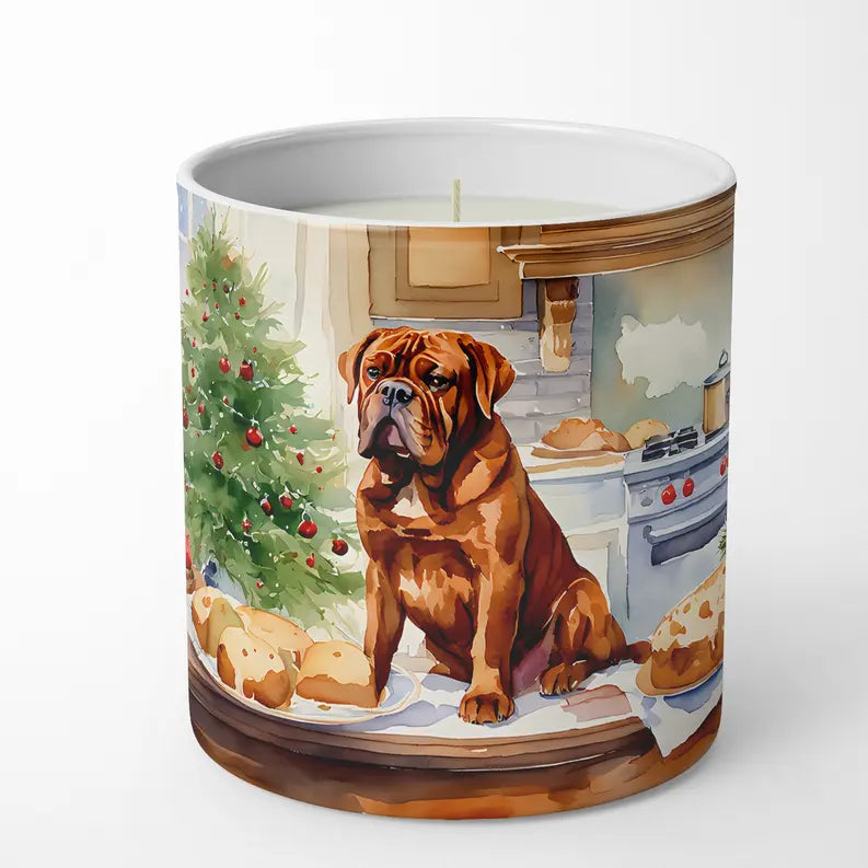 English Bulldog Christmas Cookies Decorative Soy Candle Caroline's Treasures