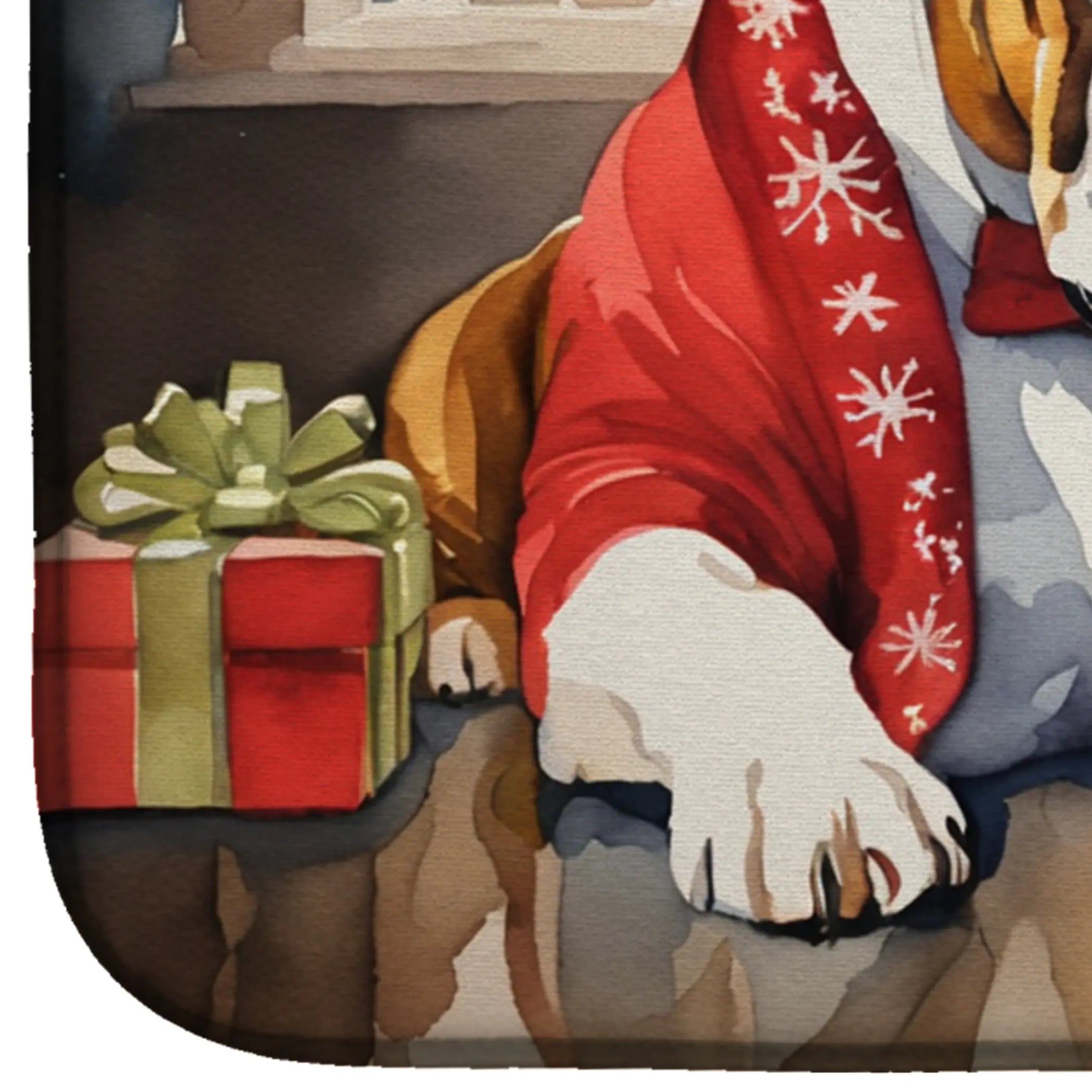 English Bulldog Cozy Christmas Dish Drying Mat Caroline's Treasures