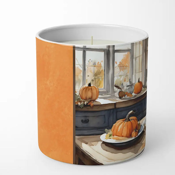 English Bulldog Fall Kitchen Pumpkins Decorative Soy Candle Caroline's Treasures