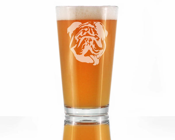 English Bulldog Pint Glass for Beer - Bulldog Dogs Gifts Bevvee