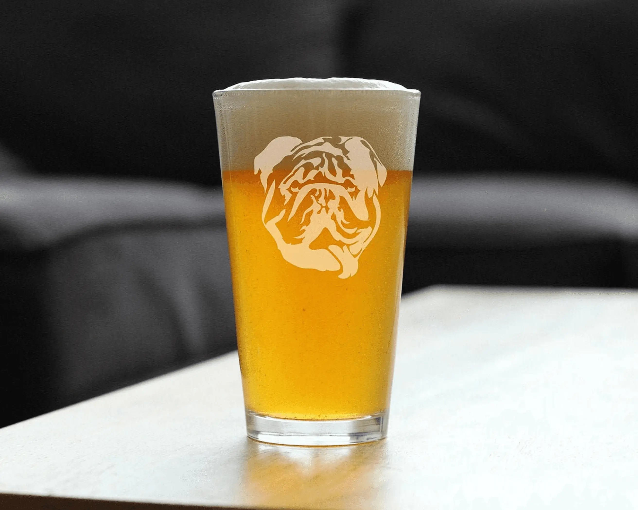 English Bulldog Pint Glass for Beer - Bulldog Dogs Gifts Bevvee