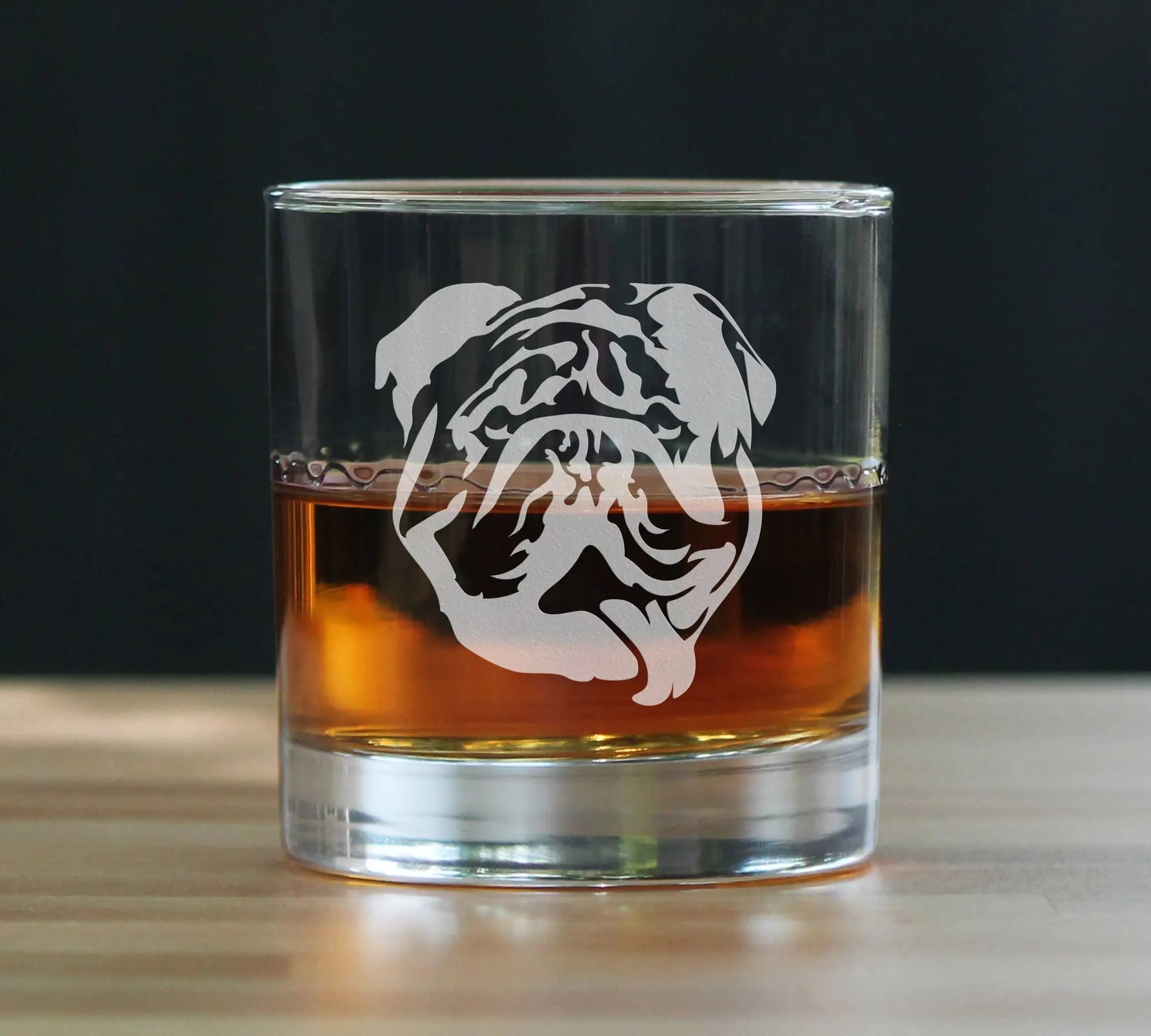 English Bulldog Whiskey Rocks Glass - Bulldog Dogs Gifts Bevvee