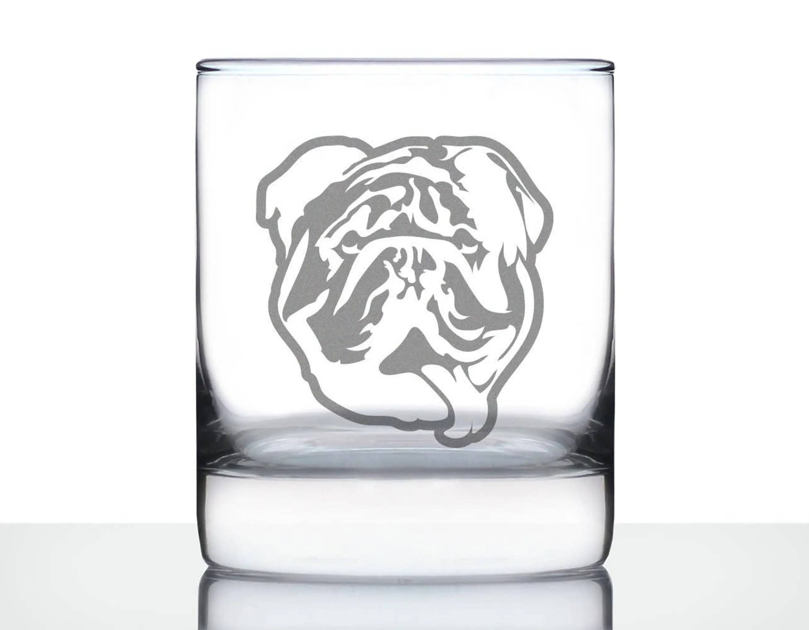 English Bulldog Whiskey Rocks Glass - Bulldog Dogs Gifts Bevvee