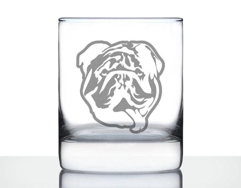 English Bulldog Whiskey Rocks Glass - Bulldog Dogs Gifts Bevvee