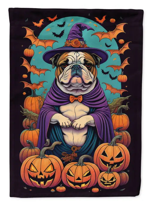 English Bulldog Witchy Halloween Garden Flag Caroline's Treasures