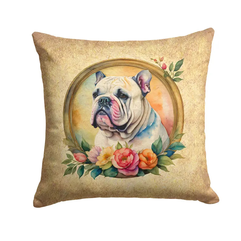 English Bulldog and Flowers Foam Coasters Caroline's Treasures